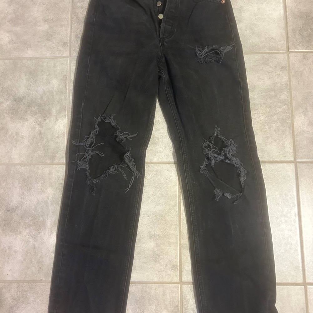 Distressed Black Women's Jeans